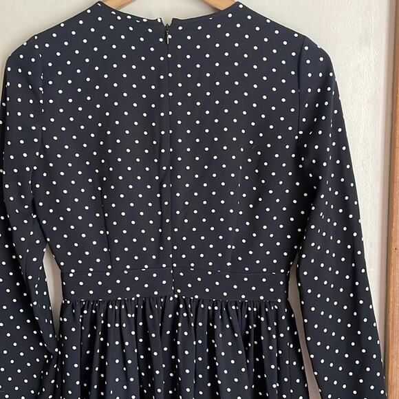 Brooks Brothers Lace-Trimmed Polka-Dot Satin Dress - Picture 11 of 16
